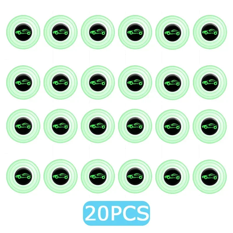A set of twenty silicone pads designed to be used as car door anti-shock protectors.