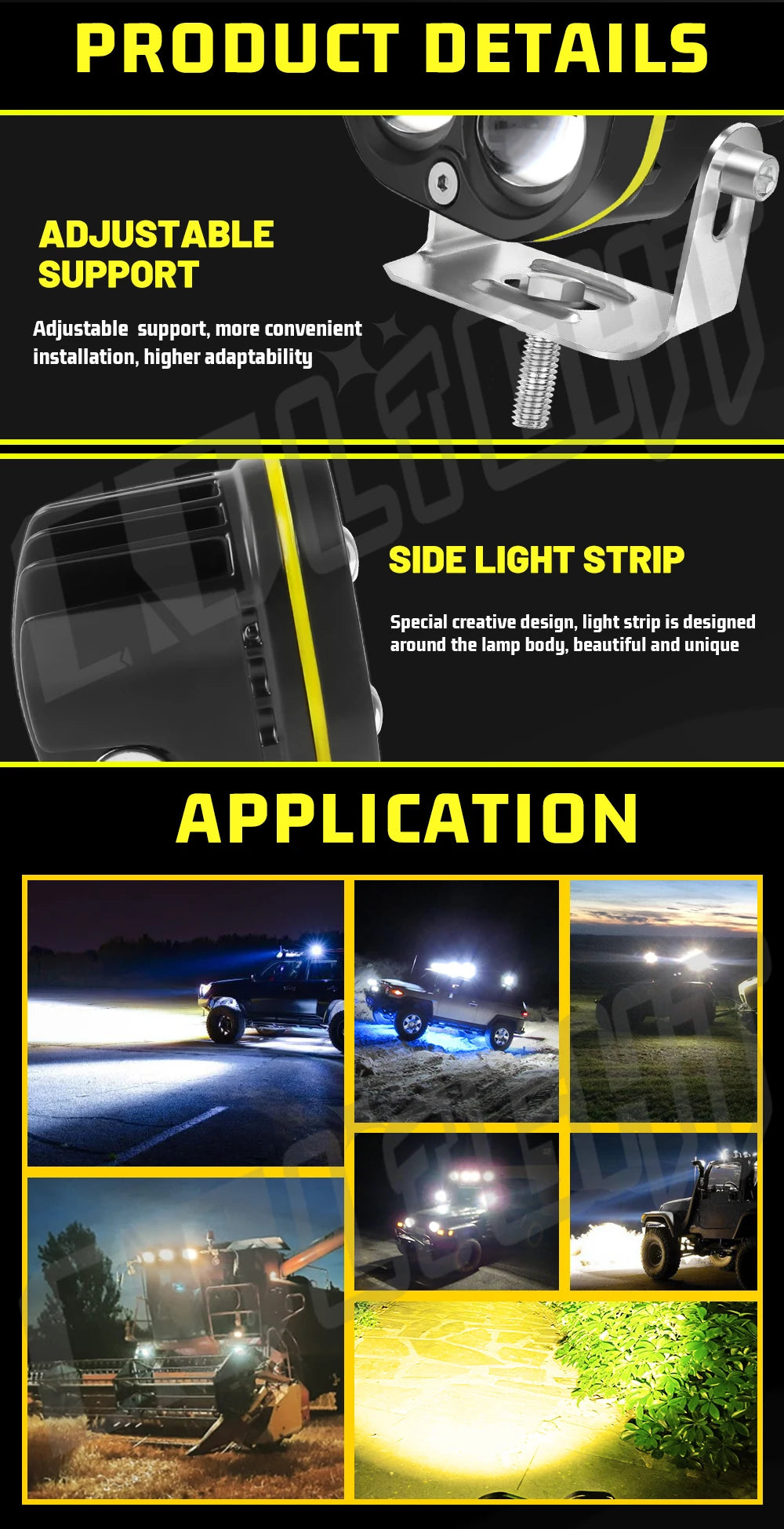 3-Inch High-Power LED Work Light for Vehicles
