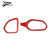 A pair of red dashboard air vent covers for a Jeep Renegade, designed for models from 2016 to 2024.