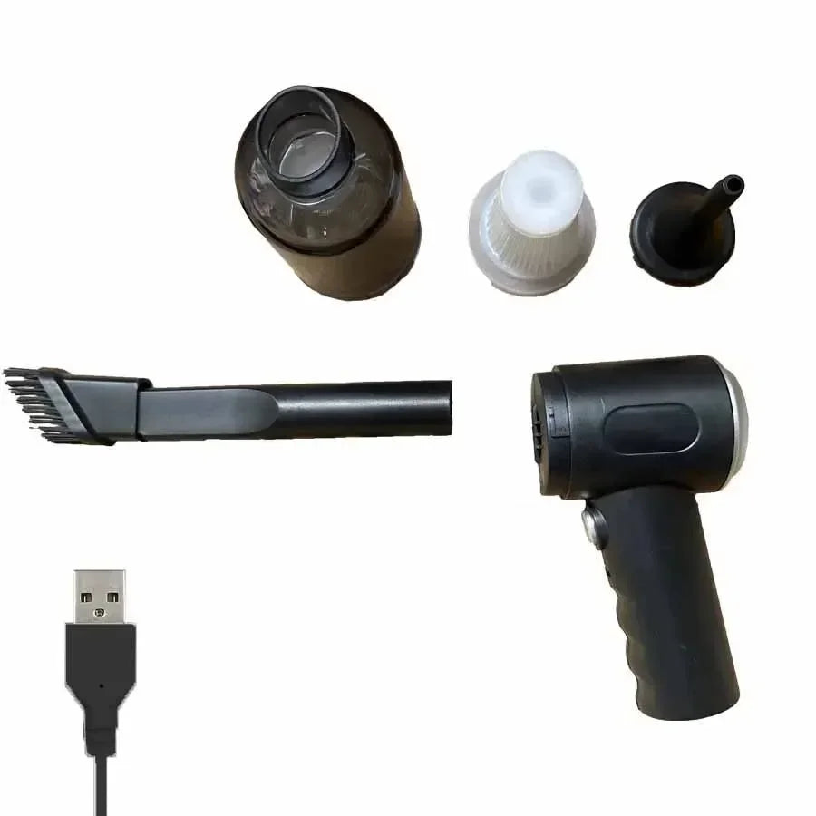 Ensemble d'accessoires pour aspirateur voiture sans fil haute puissance, incluant l'unité principale et divers embouts.