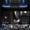 Schwarze und blaue Carseat-Abdeckungen für Hyundai-Modelle mit verschiedenen Funktionen wie Stauraum, Airbag-Kompatibilität u
