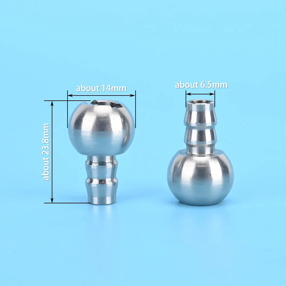 Stainless steel foam cannon filter components showing dimensions and assembly.