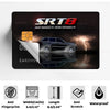 A black card sticker film for the SRT Hellcat Demon Dodge featuring a stylized logo and text.