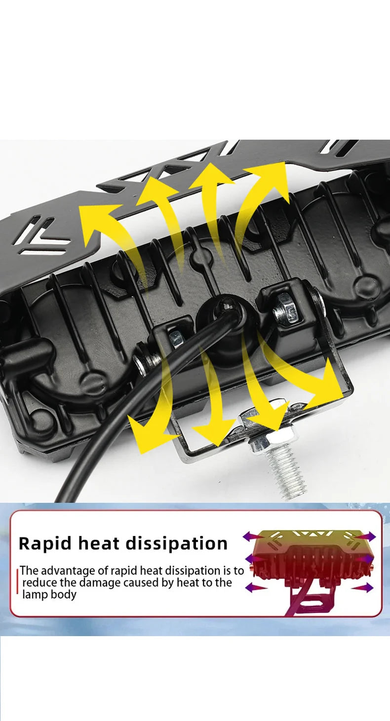 Dual-Color LED Spotlight Headlight for Vehicles