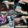 Collection de lingettes chimiques sans eau et outils de nettoyage pour la carrosserie, le verre, les roues et les phares