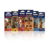 A collection of six aerosol air freshener products with various scents and designs displayed in packaging.