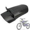 Black carbon fiber rear mudguard for a dirt bike.