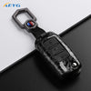 Carbon Fiber Car Key Case Cover for VW, Skoda, and Audi Models