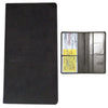 Black PU leather document organizer featuring slots for car and driver's licenses.