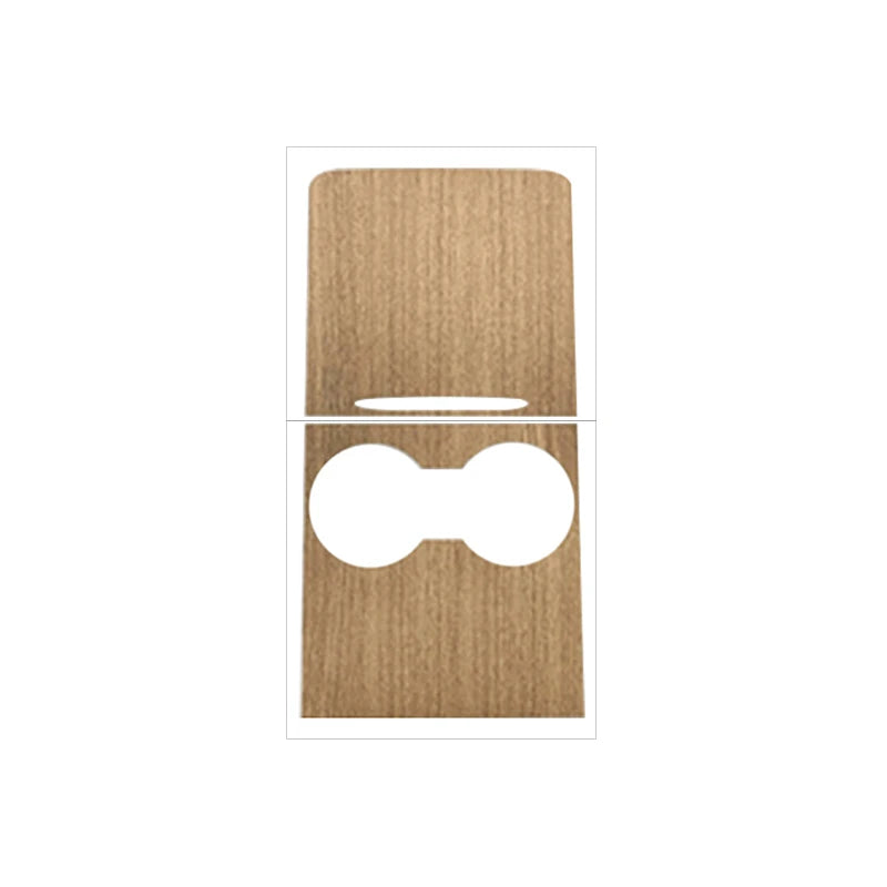Wood grain dashboard cover for Tesla Model Y featuring a circular cutout.