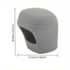 Gray universal car gear shift knob cover with a cutout for visibility