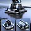A black universal car phone holder with multiple adjustable clamps shown from different angles.