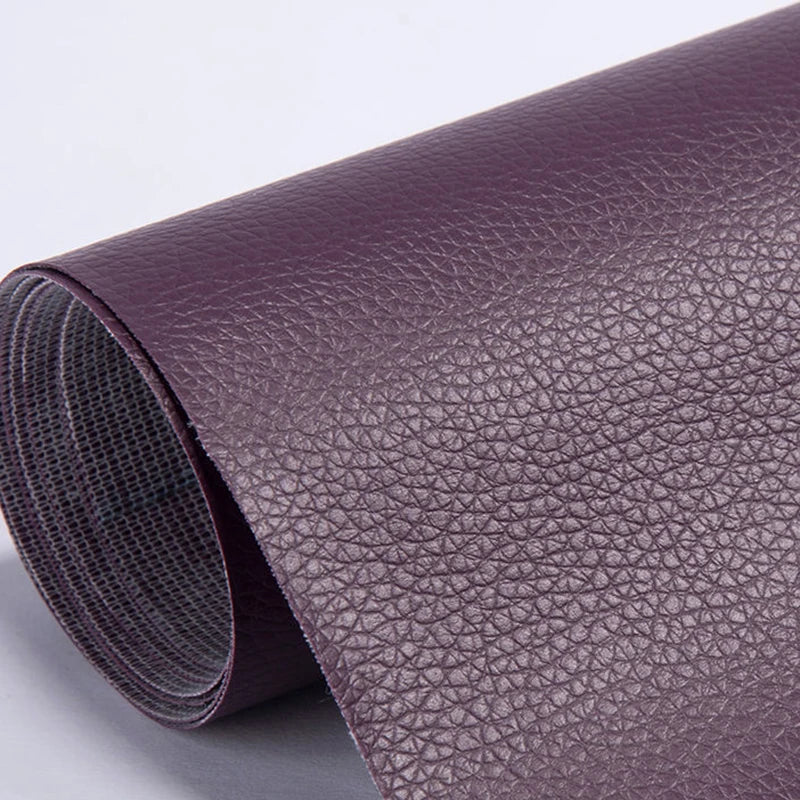 Rollo de cuero PU morado para parches de reparación de sofás y bolsos