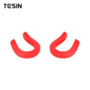 A pair of red universal car exterior bumper tow hook covers.