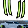 A set of bright green LED turn signal lights for a car, shown against a white background.