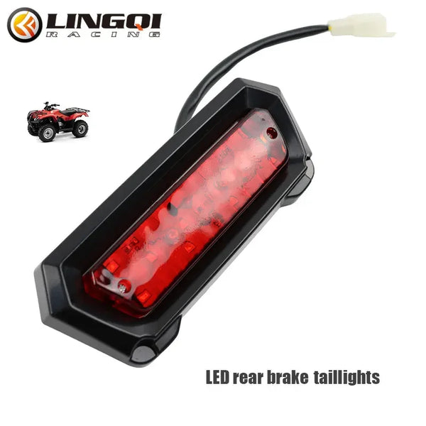Black LED rear brake taillight assembly for motorcycles