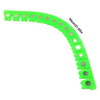 A curved strip of green magnetic material used for car sheet metal dry grinding.