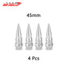 Quatre bouchons de tige de valve en aluminium argenté, 45 mm, pour pneus.