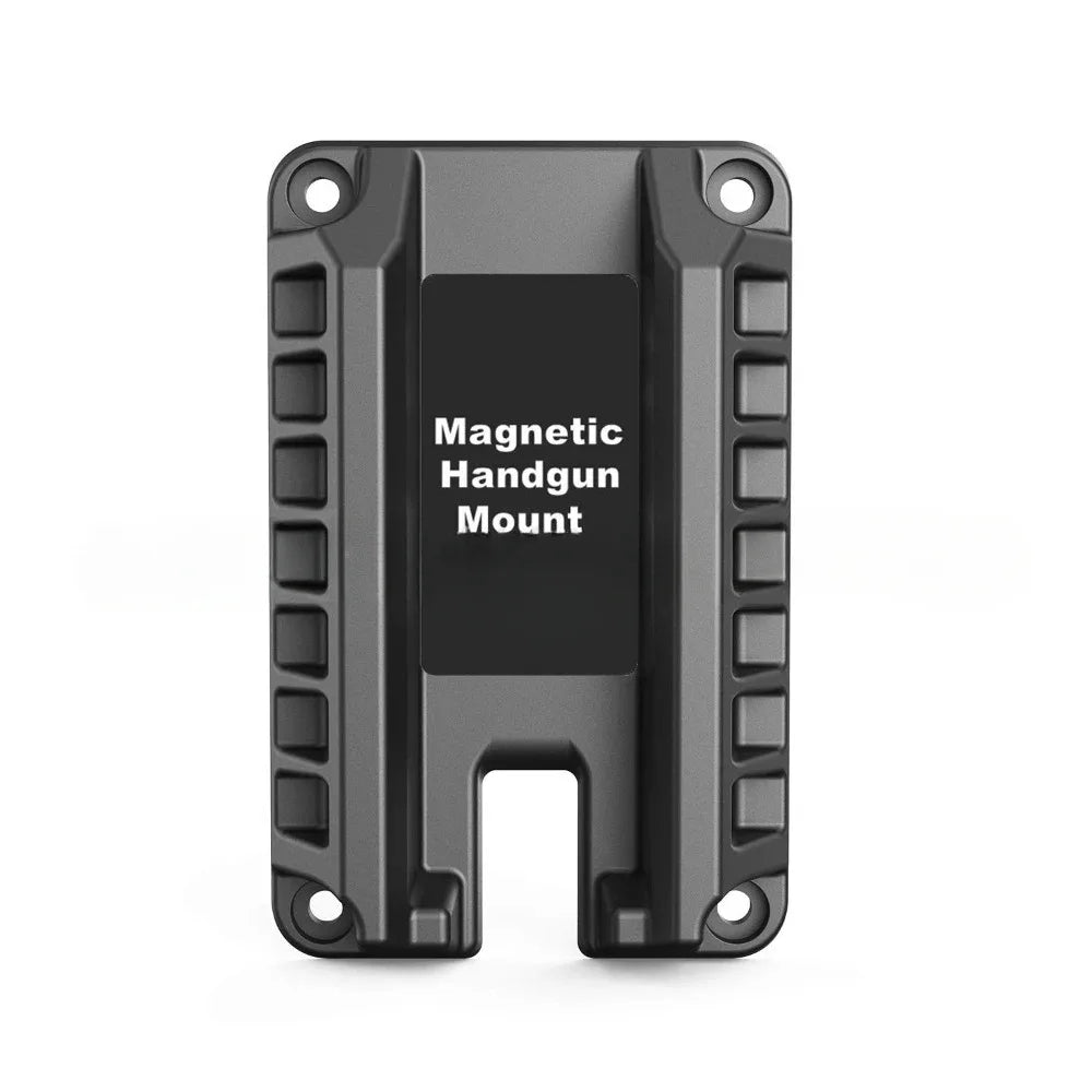 Support magnétique noir pour arme à feu, conçu pour un stockage sûr.
