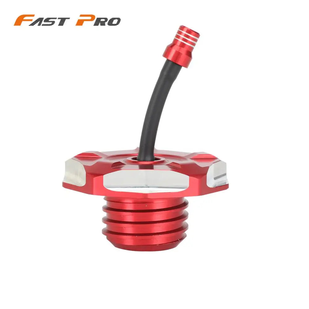 Red aluminum fuel tank cap cover for Honda CRF 110/125 motorcycle.
