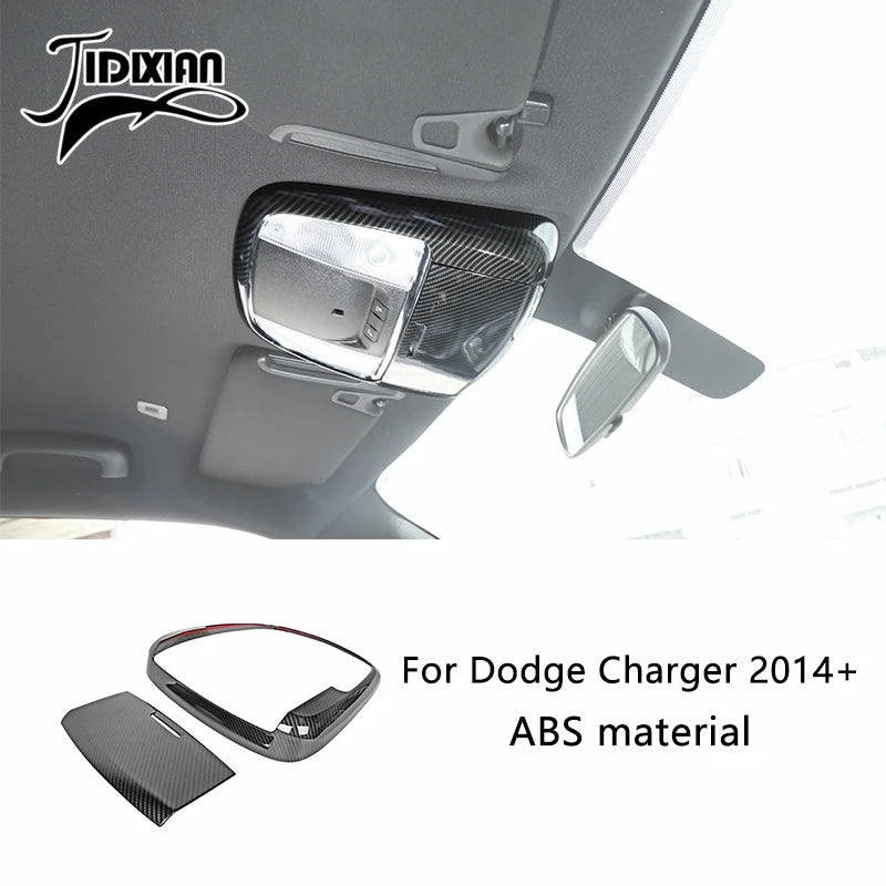 Carbon fiber interior light accessory for Dodge Charger featuring an ABS material lens.