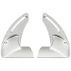 A pair of silver CNC aluminum steering wheel paddle shifters.