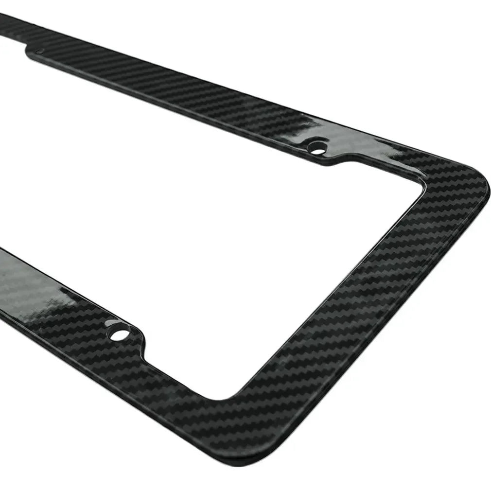 Black carbon pattern universal license plate frame