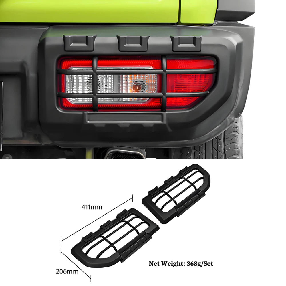 Kit de finition plastique noir pour phare et feu arrière de Suzuki Jimny.