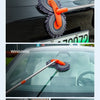 A set of telescopic car washing mops with double brushes used for cleaning vehicle surfaces.