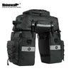 A set of three black mountain bike trunk bags with gray accents.