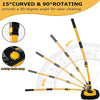 Yellow and black telescoping mop with a 90-degree curved head for easy cleaning