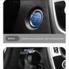 Before and after comparison of a car start button cover, showing the transformation from smooth to stylish and interesting.