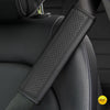 Housse pour ceinture de sécurité en cuir PU noir embossé pour siège de voiture noir.