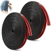 Roll of black and red T-shape rubber seal strip for car windows, doors, and windshield