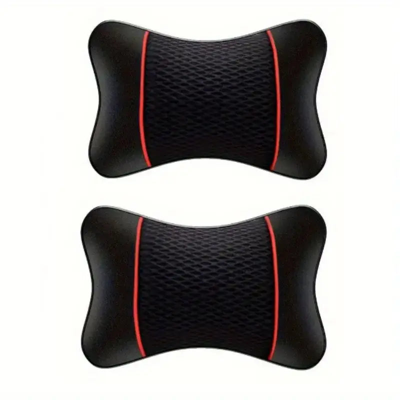 Black textured neck support cushion for car headrests