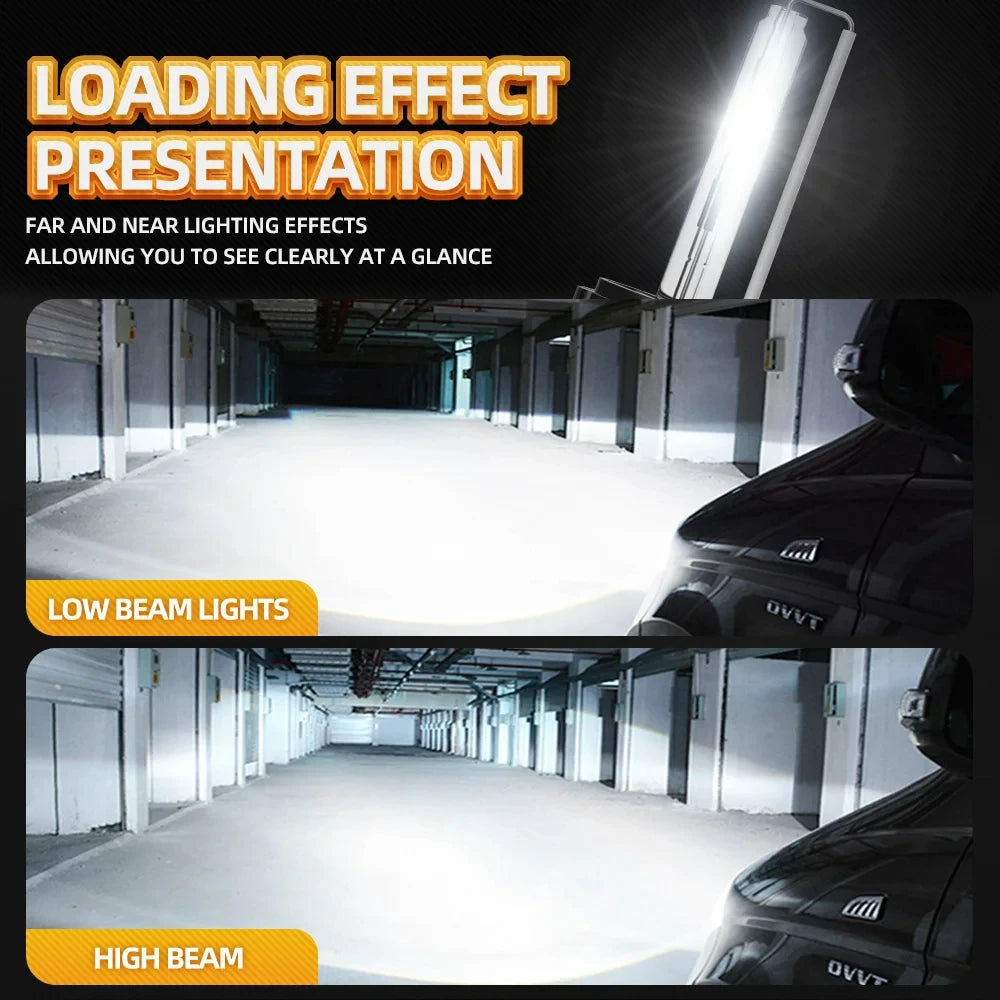 Demonstration of loading effect presentation showing far and near lighting effects on a car headlight.