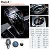 A crystal gear shift knob lever for various BMW models shown alongside related parts.