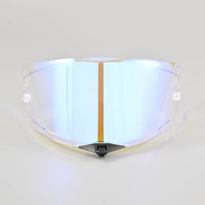 Clear anti-UV windproof visor for KYT TT REVO helmets with an orange stripe.