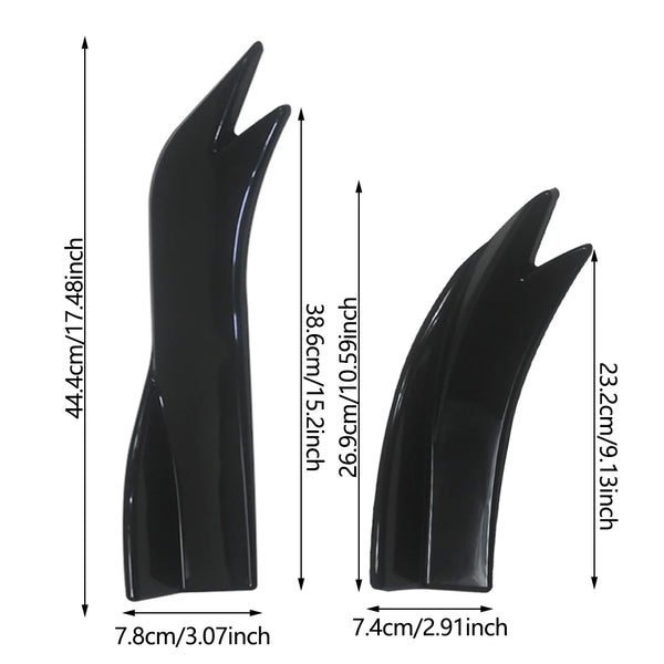 Black universal car bumper splitters designed for exterior body modification