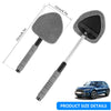 Extendable car window cleaning brush set with gray felt heads and white handles