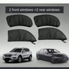Black breathable mesh window shades for cars and SUVs, showing front and rear window covers.