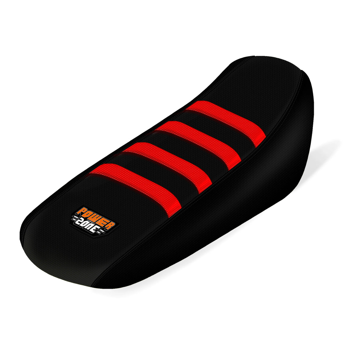 Black seat cover with red stripes for a Sur-Ron Light Bee X S electric vehicle.