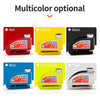 A set of multi-color security locks in red, yellow, black, blue, fluorescent yellow, and silver.