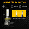 Mini size LED fog light bulb for car halogen, featuring non-destructive installation and instant startup.
