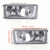 A clear rectangular auxiliary fog light assembly with a silver housing and mounting bracket.