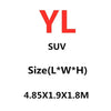 A product image showing the dimensions of a Universal All-Weather Car Cover for SUV and Sedan: 4.85x1.9x1.8M.
