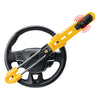 Yellow heavy duty steering wheel anti-theft lock with alarm mechanism