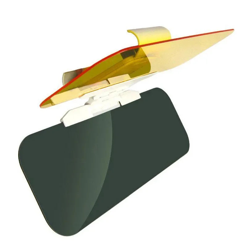 HD Anti-Glare car sun visor with dual-purpose vision lenses shown in a top-down view.