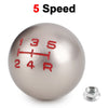 Aluminum matte ball shift knob with numbers 1 3 5 and letters R and 2 4 R on the top