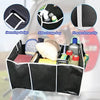 Sac organisateur de coffre universel noir avec compartiments et accessoires.